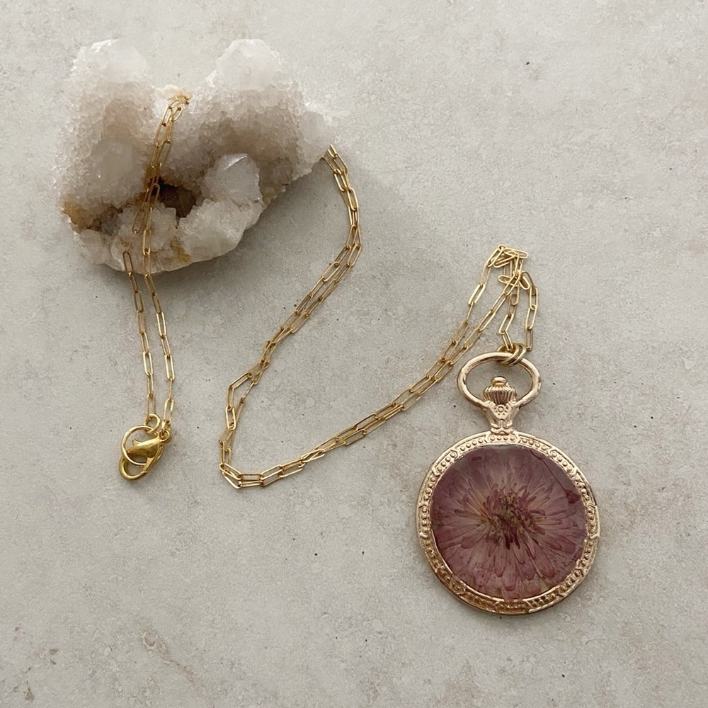 Pressed Flower Necklace